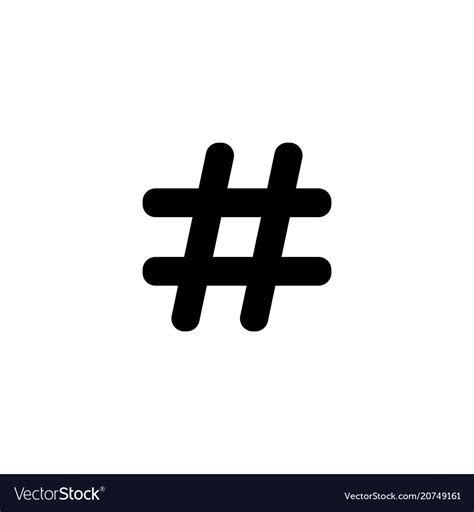 Hashtag Flat Icon Royalty Free Vector Image Vectorstock