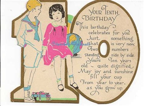 This book is the perfect birthday gift for 10 year old boys and girls! Vintage Antique Used 10th Birthday Greeting Card for 10 Year Old Child, Circa 1920s | Pinterest ...