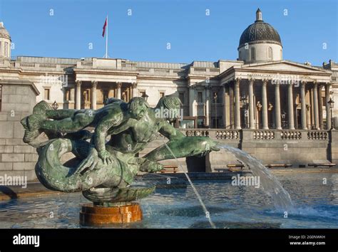 Mermaids And Dophin Fountain Trafalgar Square London Stock Photo Alamy