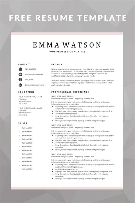 The executive black and gold free resume template is super elegant and modern. Download our completely free, simple resume template ...