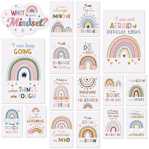 Buy Pieces Inspirational Quote S Boho Growth Mindset Designs Rainbow Motivational Watercolor