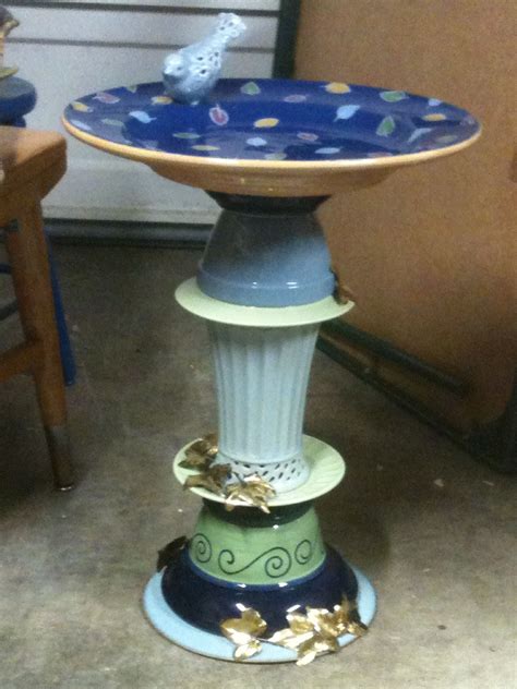 Birdbath From Recycled Materials By Susan Scovil Portland Or