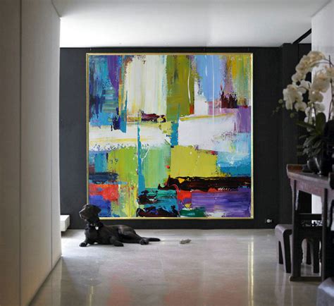 Hand Painted Extra Large Abstract Painting Horizontal Acrylic Painting