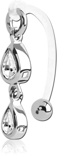 bioflex® intimate piercing curved barbell shining light body jewelry