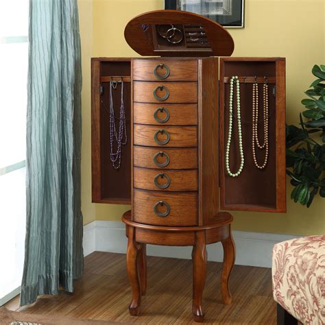 25 Beautiful Oak Wood Jewelry Armoires | Zen Merchandiser
