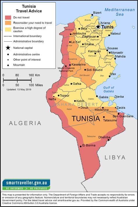 Tunisien Karta Tunisia Ontheworldmap Europa Karta