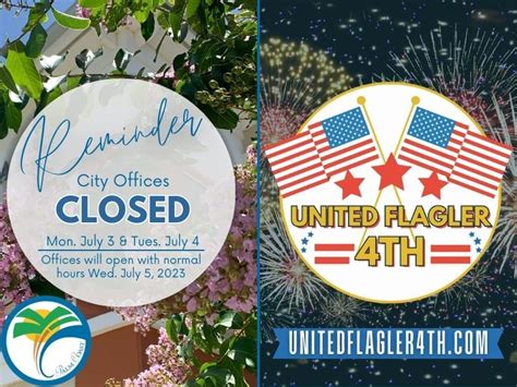 City Of Palm Coast Offices Will Be Closed July 3 4 For Independence Day