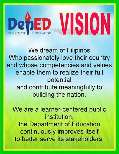 Deped Vision Mission And Core Values Classroom Bulletin Boards