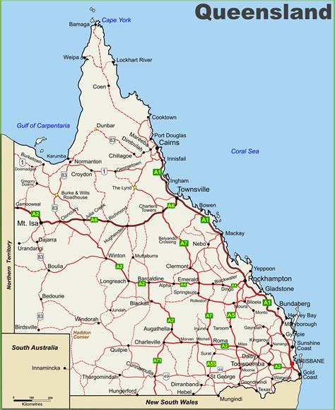Free printable map of australia. Map Of Queensland Australia - United Airlines and Travelling