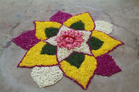 15 Beautiful And Colorful Flower Rangoli Designs Ideas For Pongal 2020