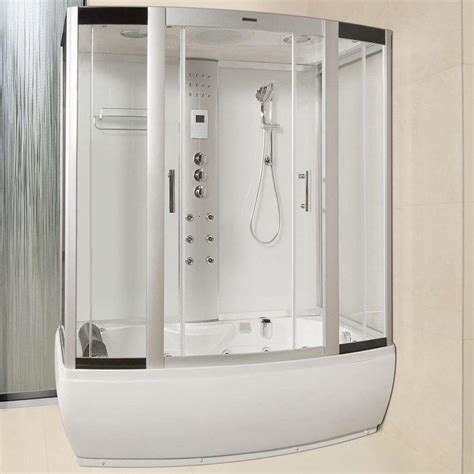 Lww Mm X Mm Steam Shower Cabin Whirlpool And Airspa Bath White