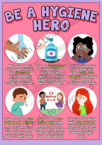 Lesson Zone Au Hygiene Poster Be A Hygiene Hero