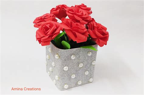 Amina Creations Diy Flower Vase How To Make A Beautiful Flower Vase