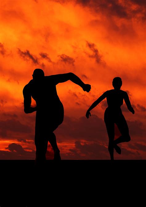 Free Images Silhouette People Sky Sunrise Sunset Sport Run Male Dusk Female Graphic