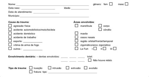 Figura1 – Modelo Da Ficha Utilizada Para Coleta De Dados Download Scientific Diagram