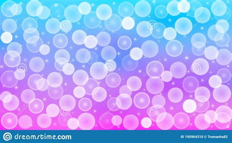 Vector Glowing Sparkles Bokeh And Bubbles In Blue And Pink Gradient
