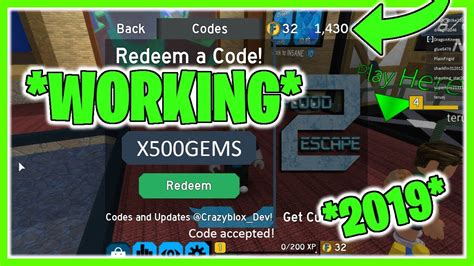 The following list is of codes that used to be in the game, but they are no longer available for use. All Roblox Flood Escape 2 Fe2 Codes November 2019 Another ...