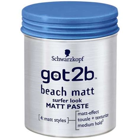 This got2b beach matte paste from schwarzkopf contains stearic acid which helps to protect hair. Schwarzkopf Got2b Beach Matt Surfer Look Matt Paste 100ml ...