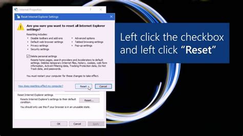 Windows 10 Learn How To Fix And Reset Internet Explorer To Default