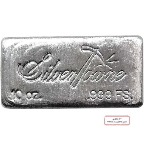 Silvertowne Poured 10oz 999 Silver Bar 46094