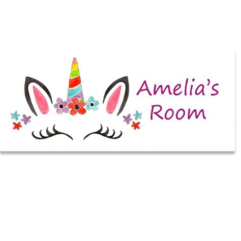 Unicorn Door Sign Personalised Name Plate Tiger Lily Prints Girls