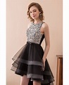 2018 High Low Black Prom Dress With Sparkly Bodice For Teens #CH6670 ...