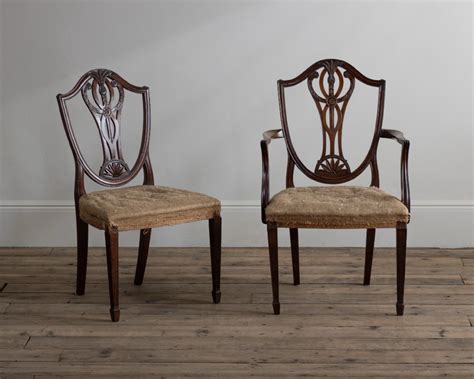 A Set Of Six George Iii Mahogany Hepplewhite Dining Chairs 878063