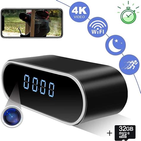 Hidden Camera Clock Zxwddp Spy Wireless Full Hd 4kand1080p