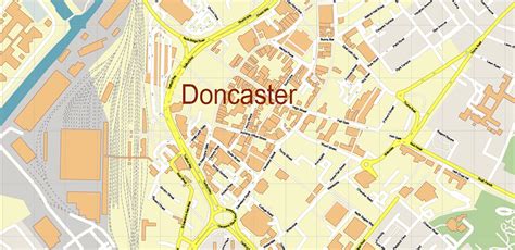 Doncaster Uk Pdf Vector Map City Plan High Detailed Street Map