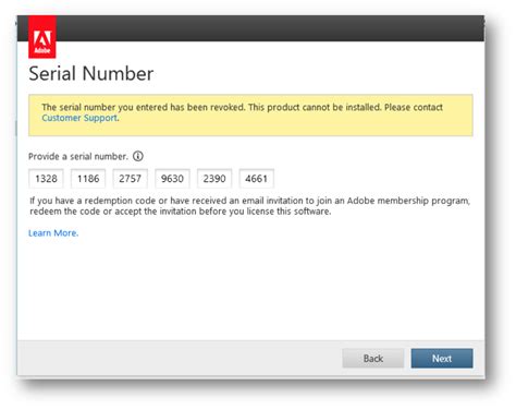 Invalid Or Revoked Serial Numbers