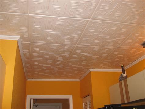Use your roller to apply the paint. How to Paint Styrofoam Ceiling Tiles | #Ceiling - If you ...