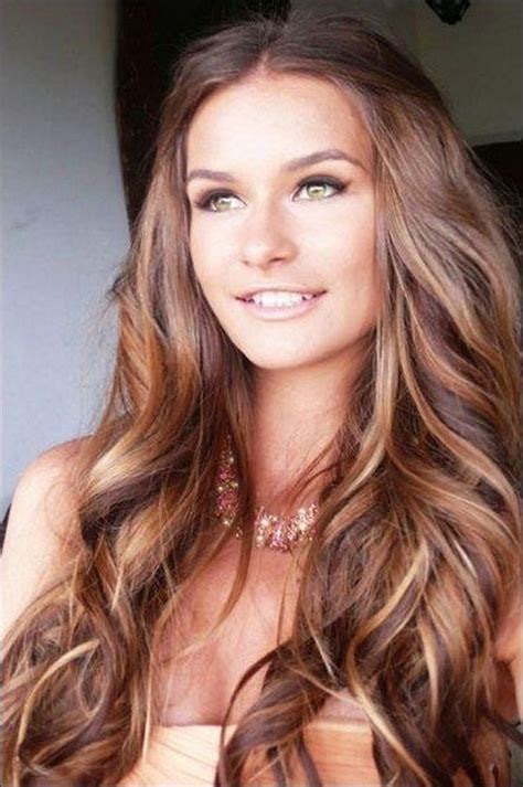 Dark Brown Hair Color With Highlights And Charming Fair Skin With