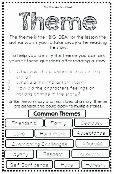 Theme Worksheets Middle School Pdf Fresh Main Idea Worksheets Pdf