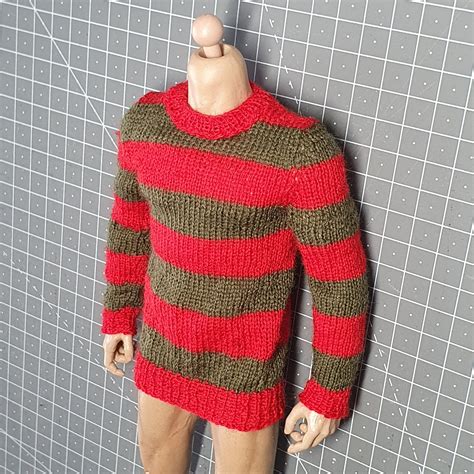 16 Scale Hand Knit Sweater Inspired By Freddy Krueger Fits Etsy Uk