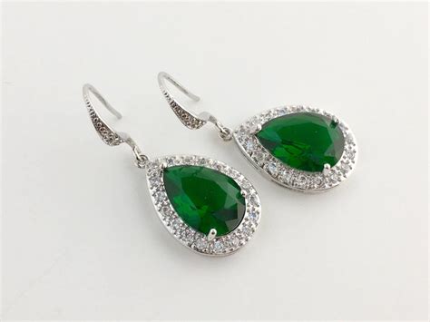 I Ve Created These Gorgeous Green Emerald Cubic Zirconia Bridal Tear