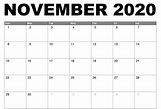 2020 Fillable November Calendar Printable Editable Template With Notes