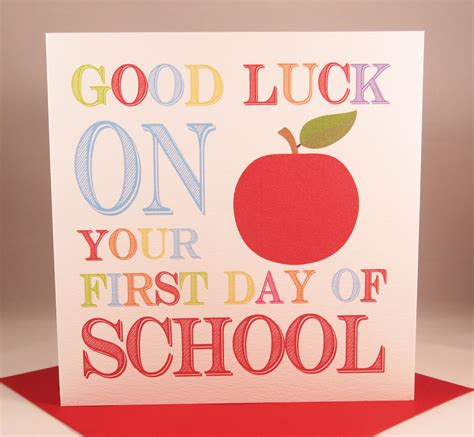Good Luck On Your First Day At School Card