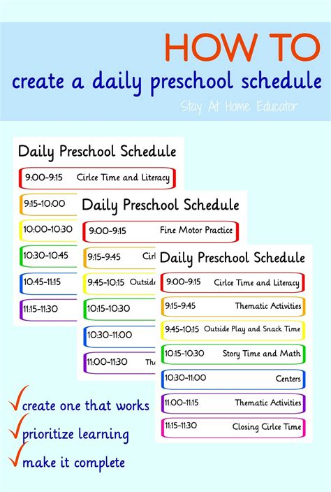 How To Create A Preschool Schedule That Works Preschool Schedule