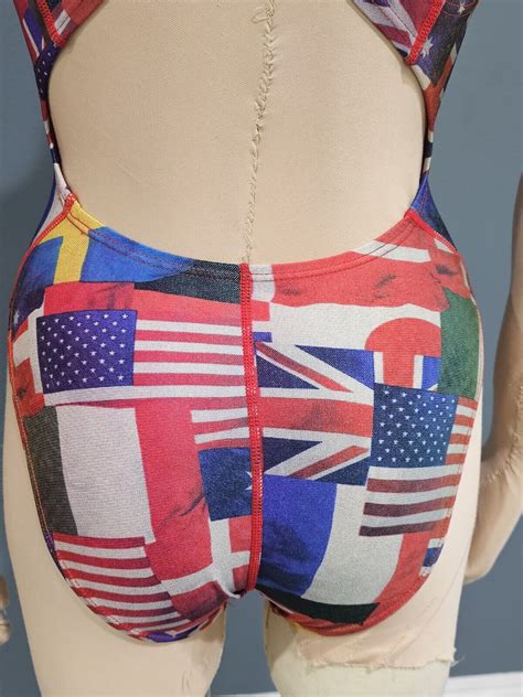Vintage SPEEDO Flags Of The World One Piece Swimsuit Gem