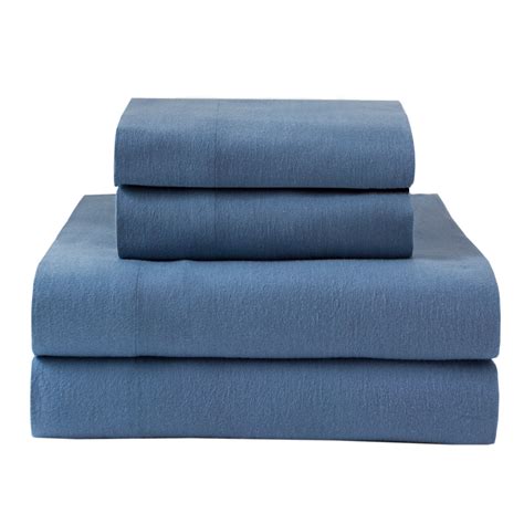 Winter Nights Cotton Flannel Sheet Set Generic Med Blue Full