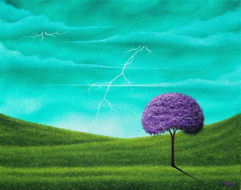 Original Painting Of Lightning Strike During Lightning Storm 16 X 20