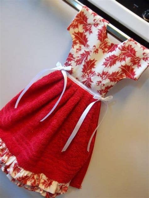 Cute Hanging Dish Towel Dress Pattern The Whoot Sewing Crafts