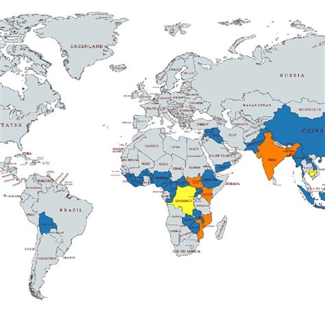 Global Distribution Of Countries Represented Download Scientific Diagram