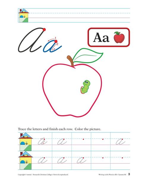 Abeka Handwriting Kindergarten 4 Worksheet