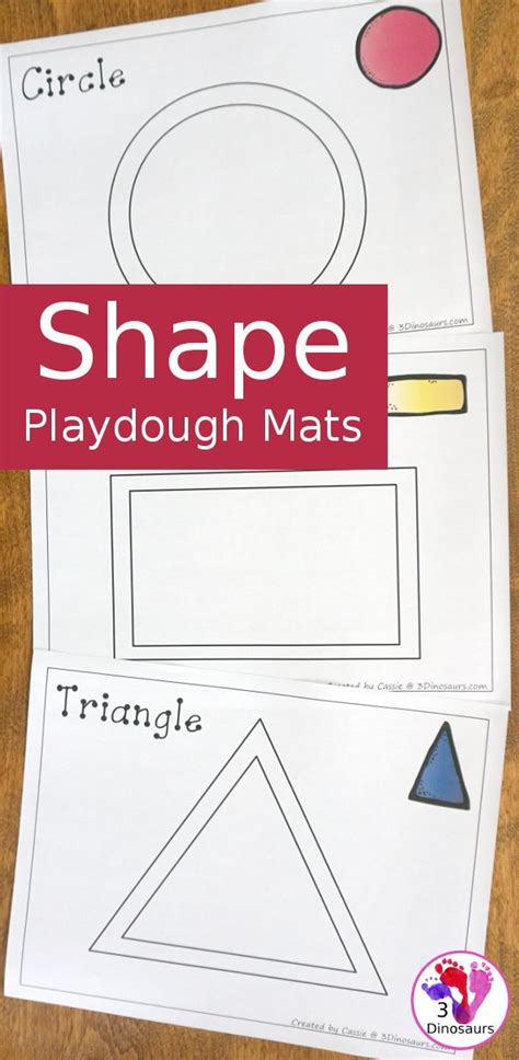 Free Shape Playdough Mats 11 Shape Mats To Use With Kids 3dinosaurs