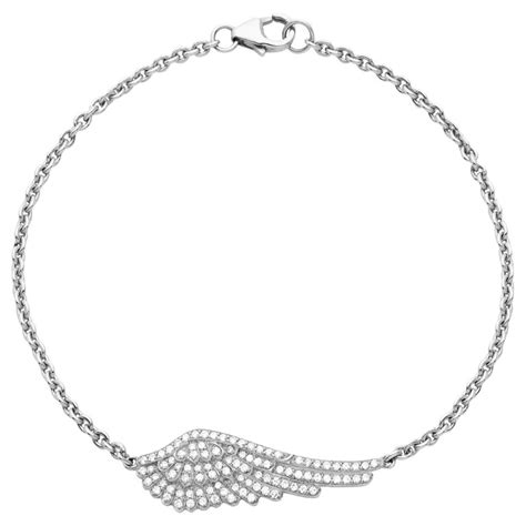 garrard wings 18 karat white gold white diamond bracelet for sale at 1stdibs