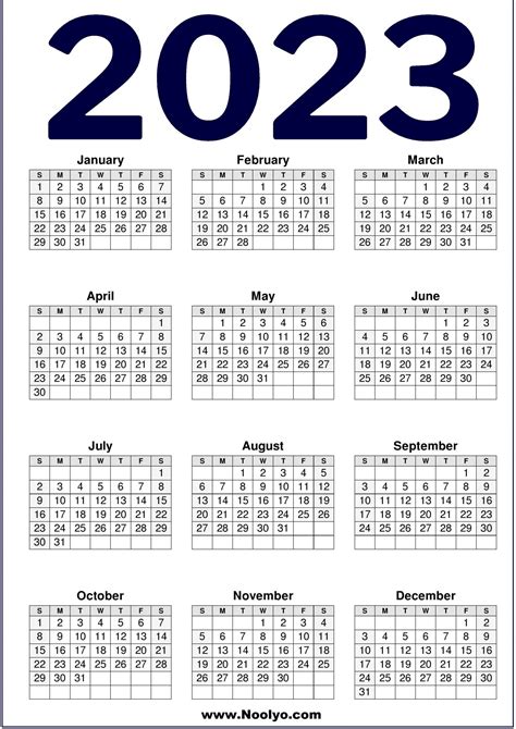 2023 Printable Us Calendar Calendars Printable