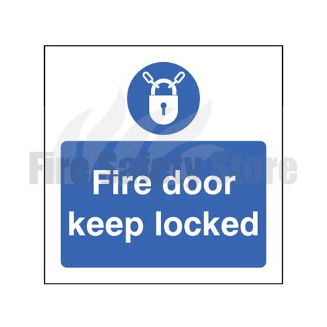 80mm X 80mm Self Adhesive Caution Fire Door Keep Locked Sign Self