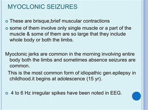 Myoclonic Seizures These Are