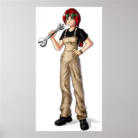 Mechanic Anime Girl Poster